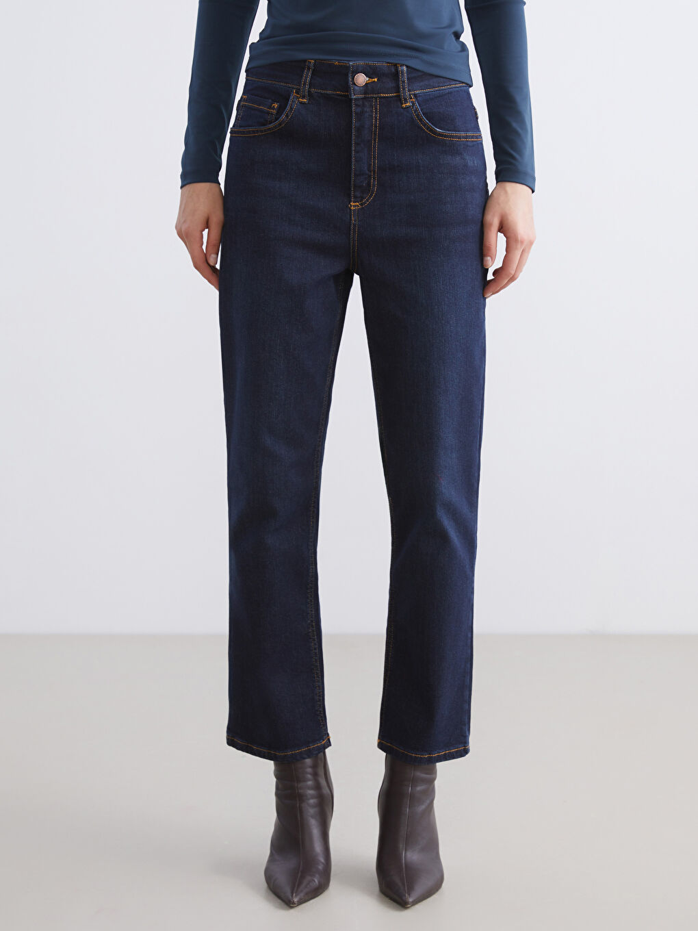 İndigo Slim Fit Kadın Jean Pantolon-1