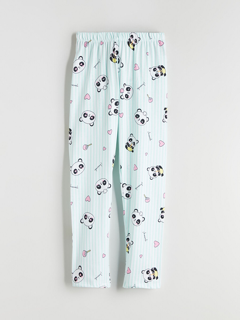 Turkuaz Bisiklet Yaka Baskılı Kız Çocuk Pijama Takımı-4