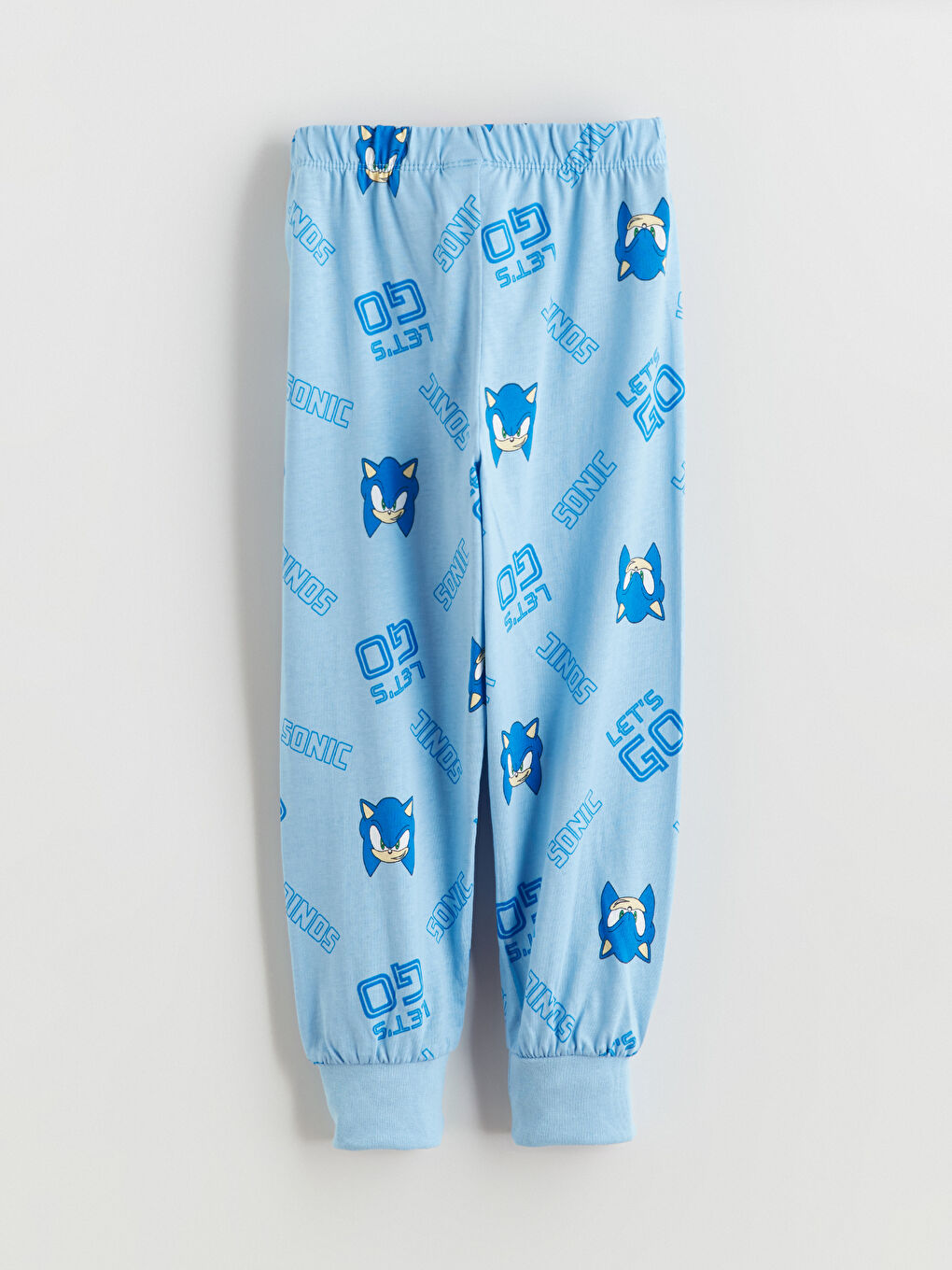 Mavi Bisiklet Yaka Sonic Baskılı Erkek Çocuk Pijama Takımı-6