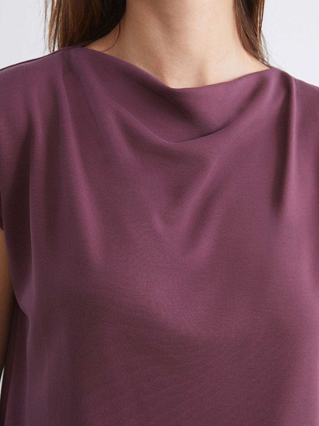 Bordo Dökümlü Yaka Bluz-2