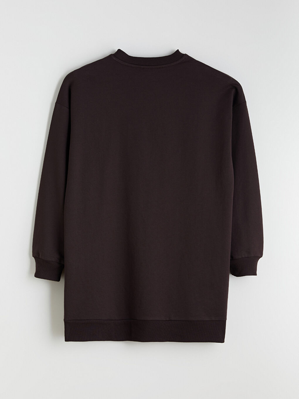 Kahverengi Paris Nakışlı Kadın Sweatshirt Tunik-5