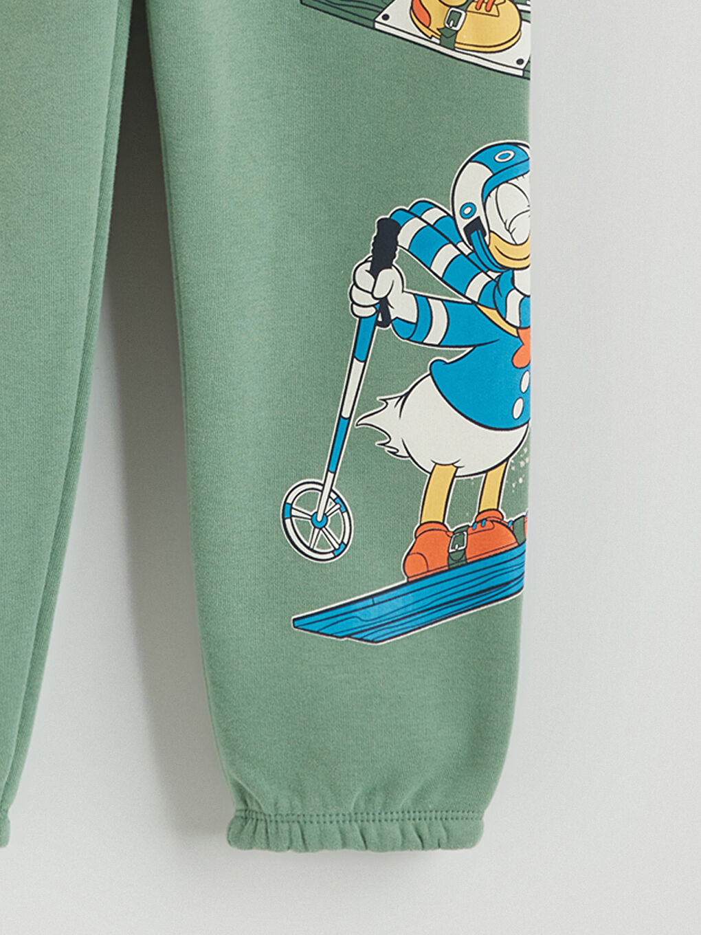 Yeşil Beli Lastikli Mickey Mouse Baskılı Erkek Çocuk Jogger Eşofman Altı-2