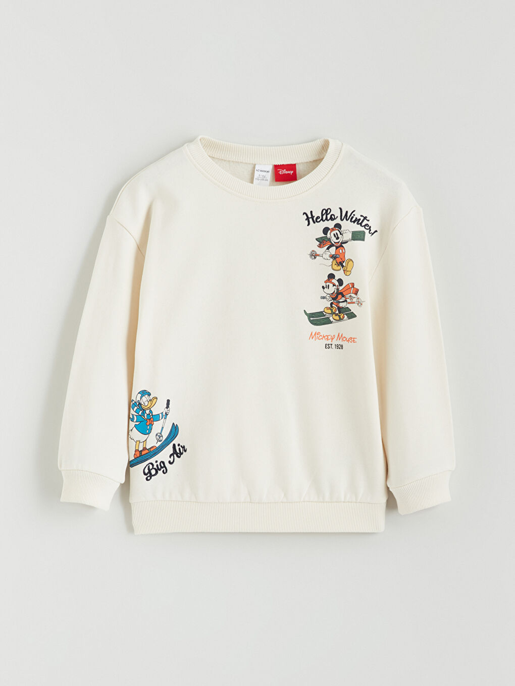 Bej Mickey Mouse Baskılı Erkek Çocuk Sweatshirt