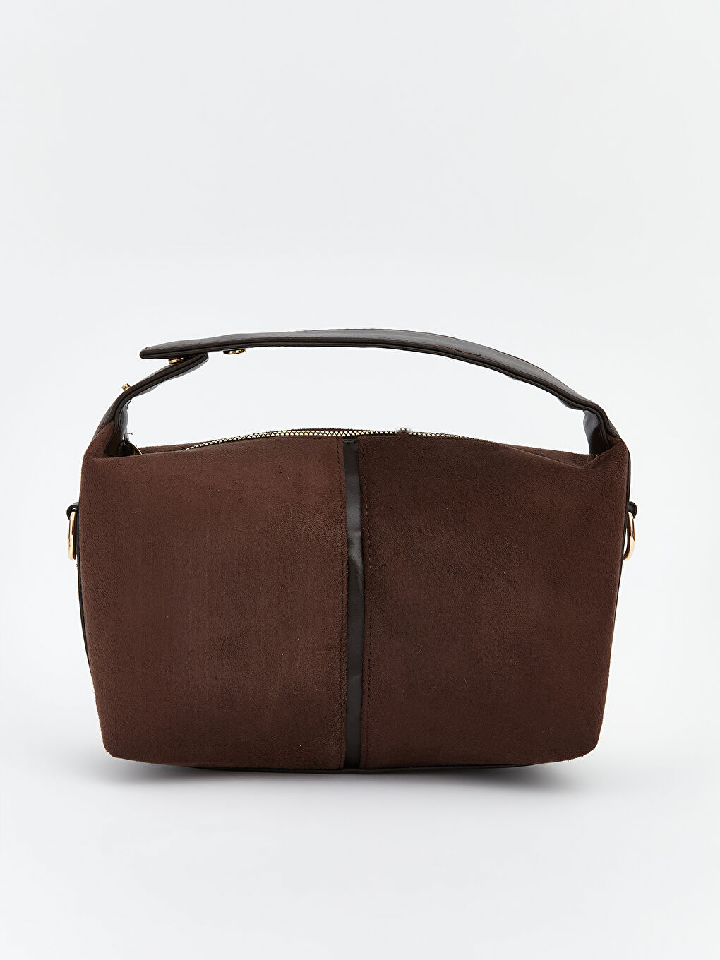 Kahverengi Süet Görünümlü Kadın Omuz Çantası-1