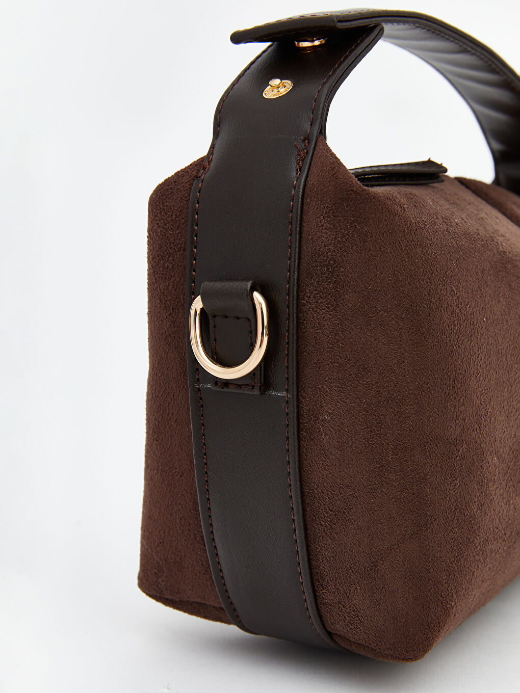 Kahverengi Süet Görünümlü Kadın Omuz Çantası-2