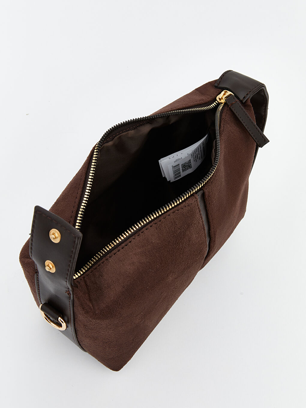 Kahverengi Süet Görünümlü Kadın Omuz Çantası-3