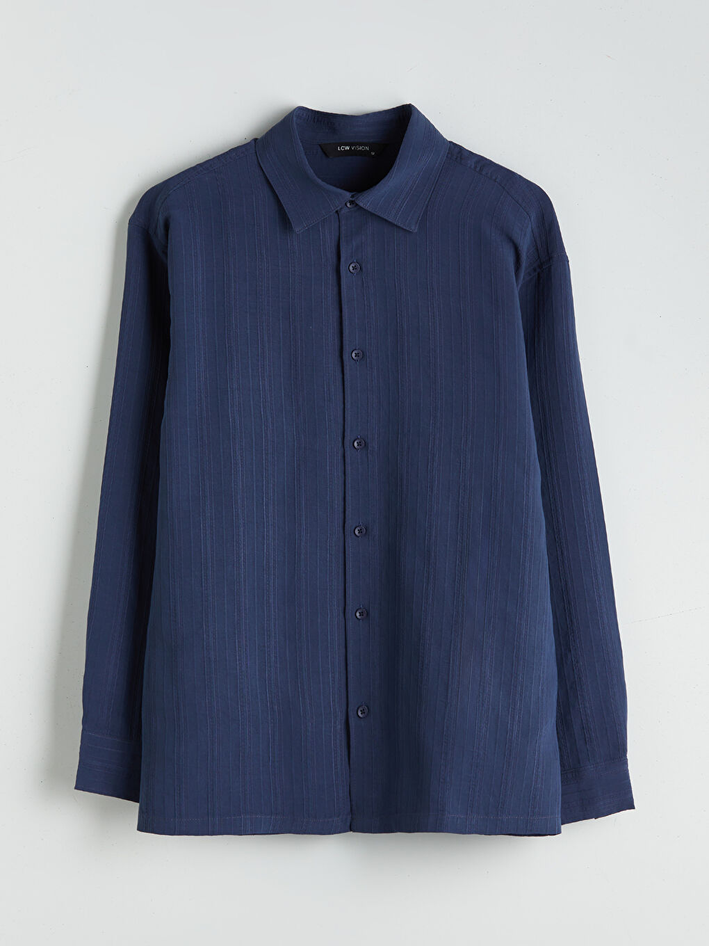 İndigo Regular Fit Uzun Kollu Armürlü Erkek Gömlek-4