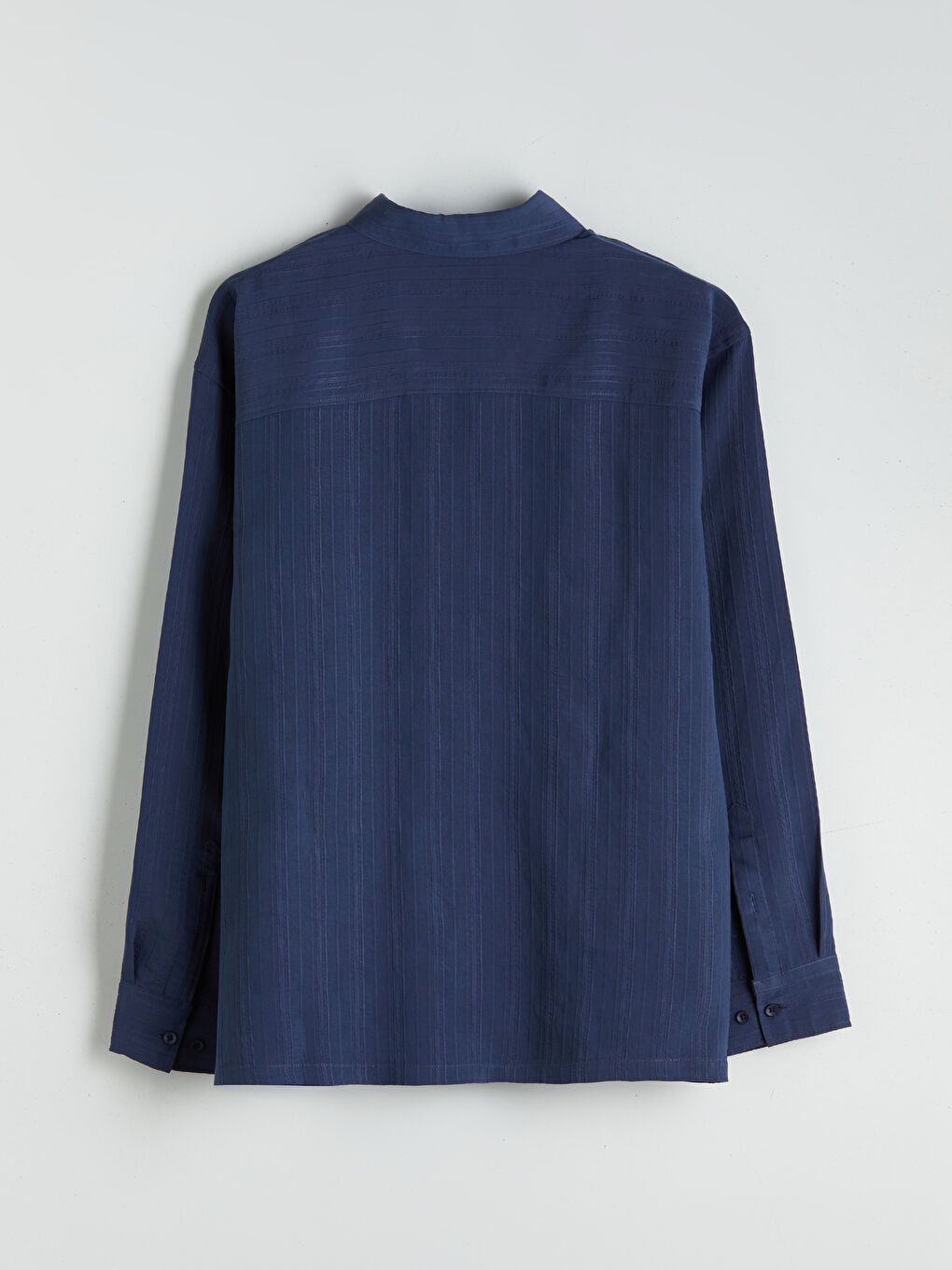 İndigo Regular Fit Uzun Kollu Armürlü Erkek Gömlek-5