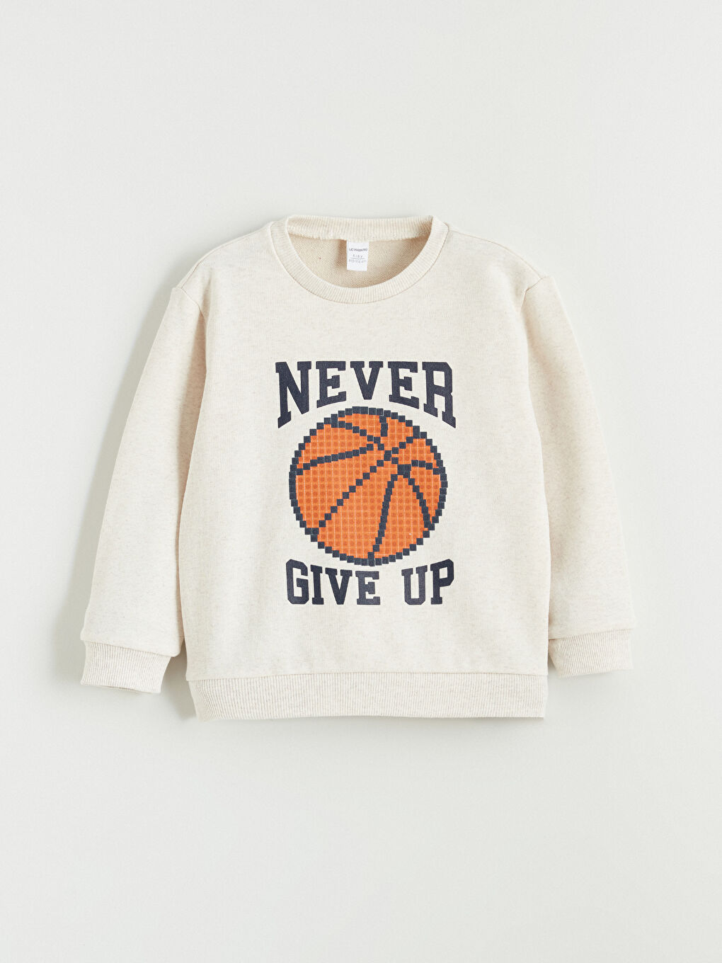 Beyaz Bisiklet Yaka Erkek Çocuk Sweatshirt