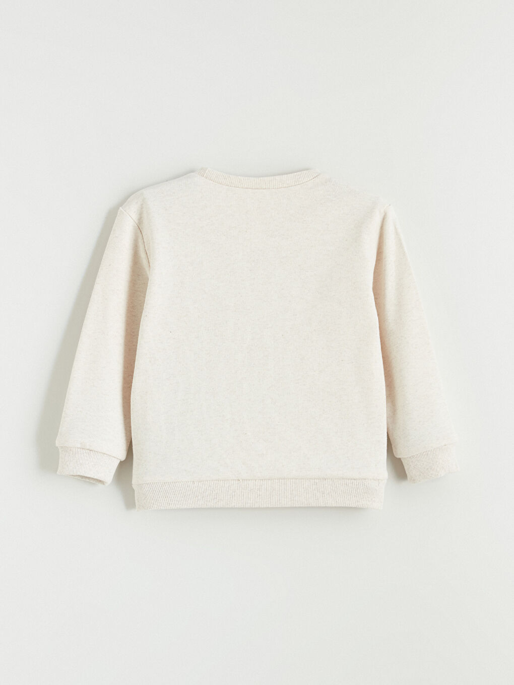 Beyaz Bisiklet Yaka Erkek Çocuk Sweatshirt-1