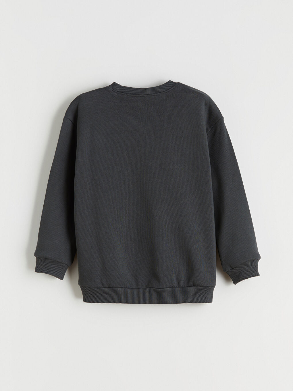 Antrasit Bisiklet Yaka Baskılı Erkek Çocuk Sweatshirt-1