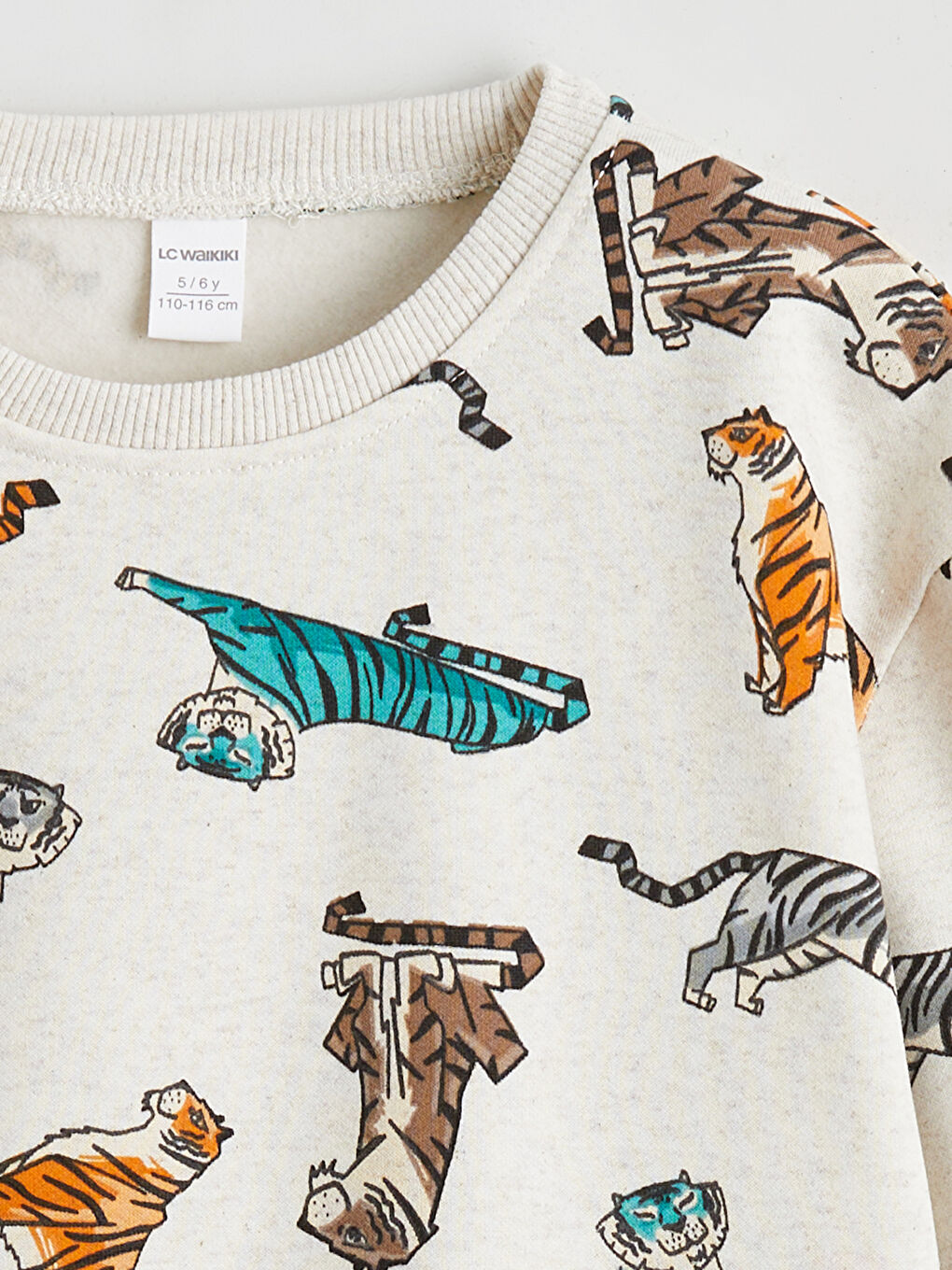 Karışık Kaplan Baskılı Erkek  Çocuk Sweatshirt-2