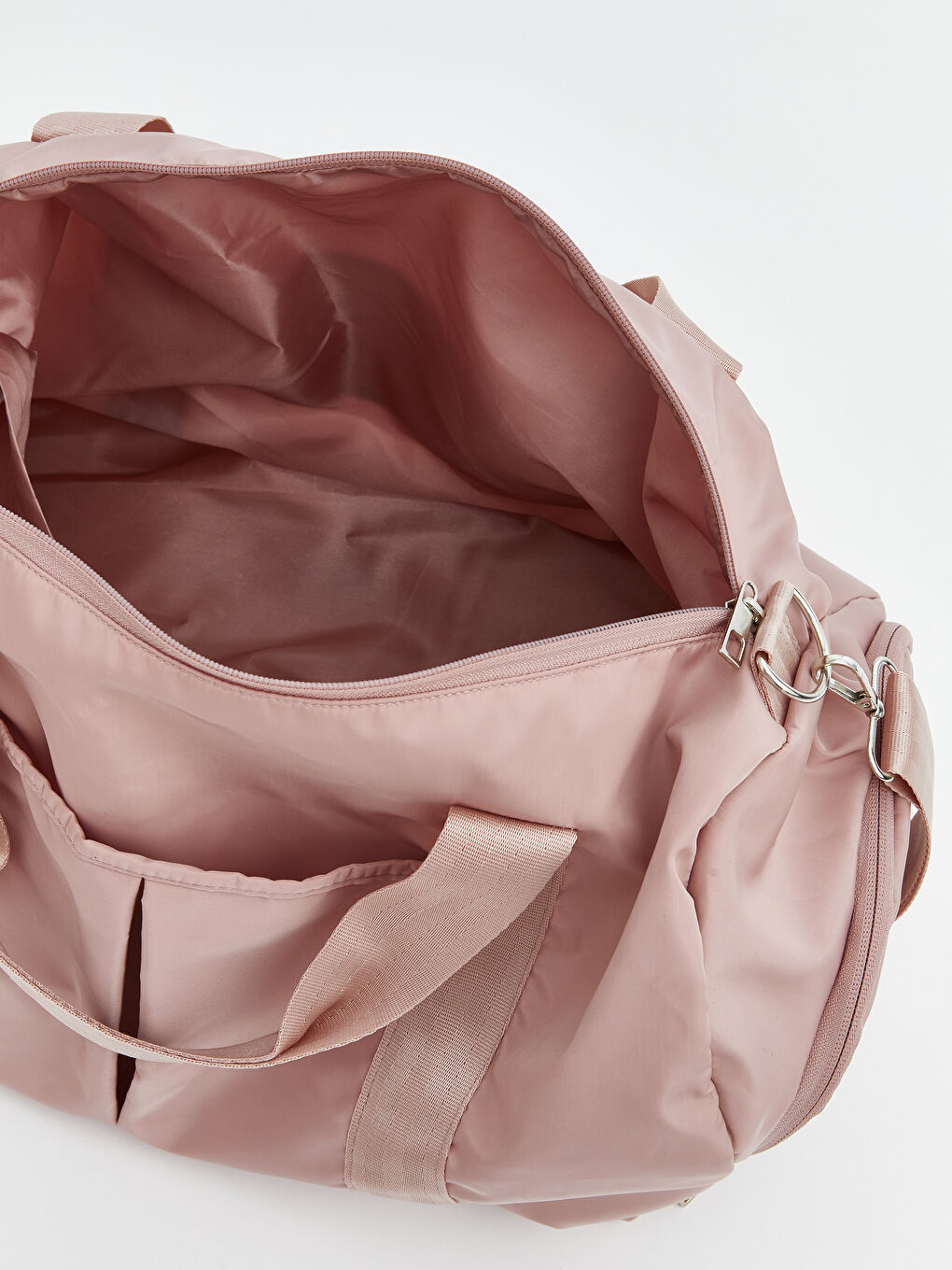 Pembe Çok Bölmeli Kadın Spor Çantası-5