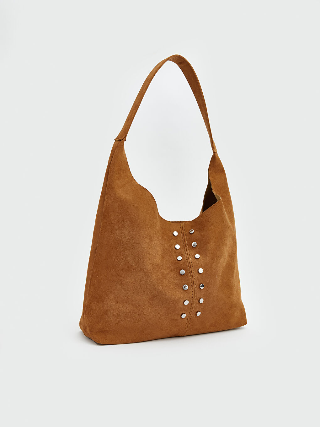 Kahverengi Süet Görünümlü Kadın Omuz Çantası-1