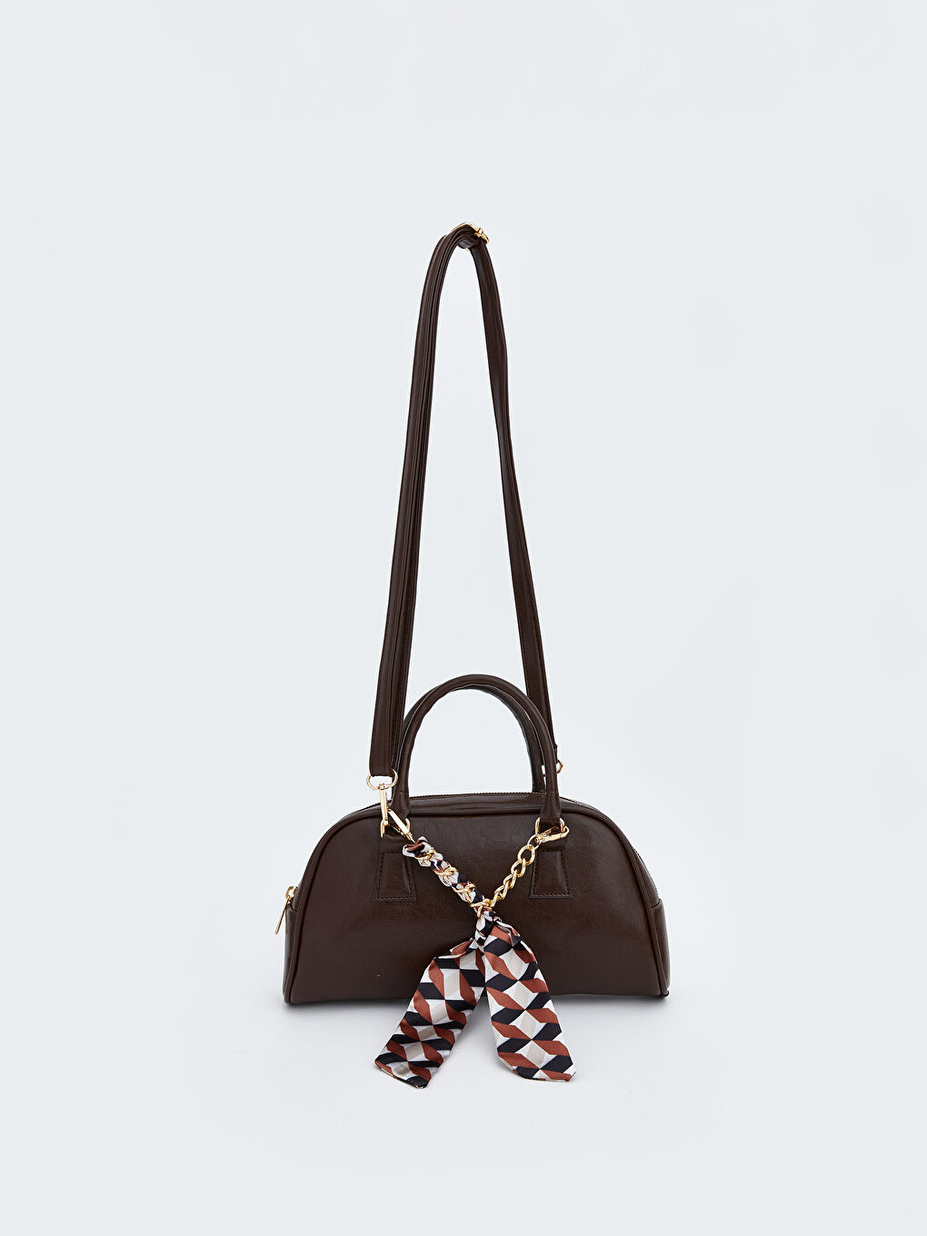 Kahverengi Deri Görünümlü Kadın Omuz Çantası