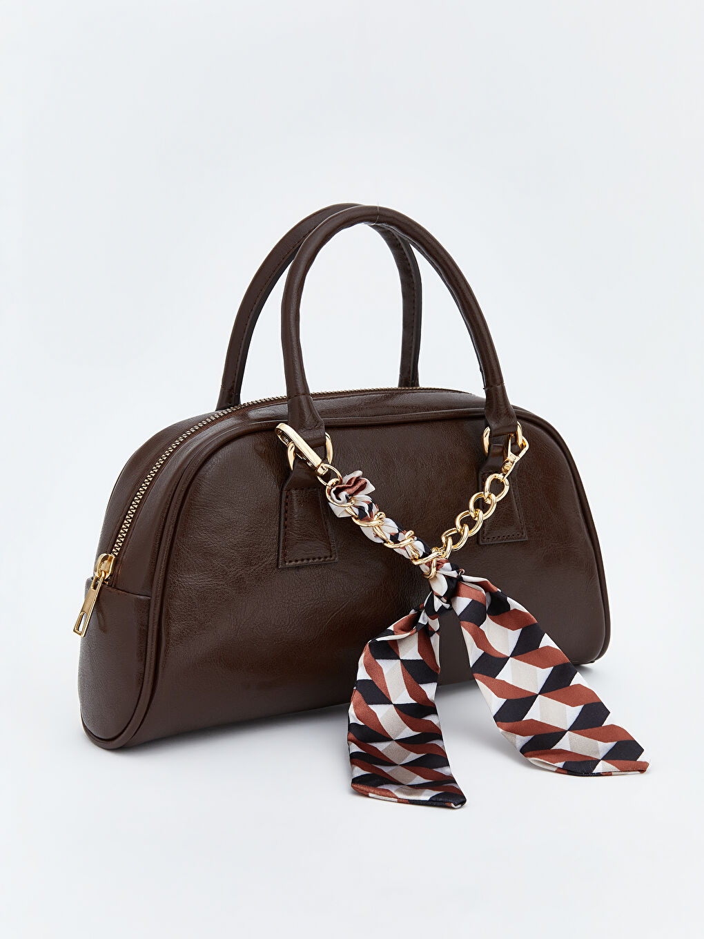 Kahverengi Deri Görünümlü Kadın Omuz Çantası-2