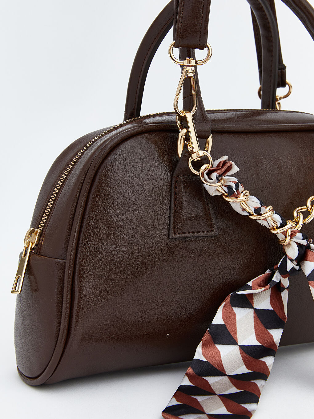 Kahverengi Deri Görünümlü Kadın Omuz Çantası-3