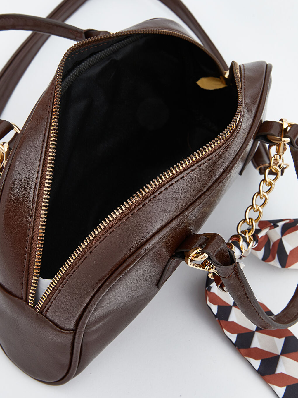 Kahverengi Deri Görünümlü Kadın Omuz Çantası-4