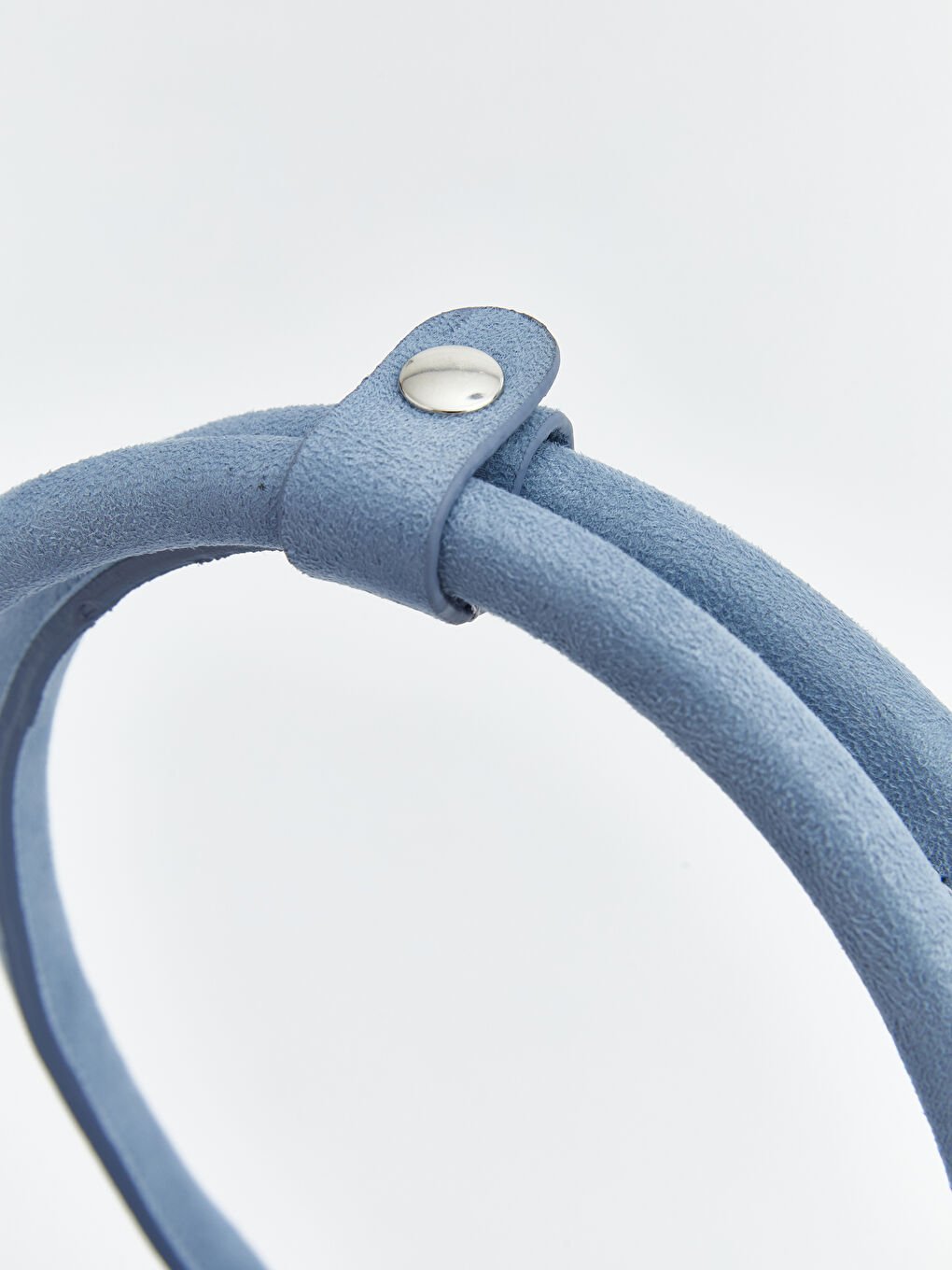 Mavi Süet Görünümlü Kadın Omuz Çantası-4