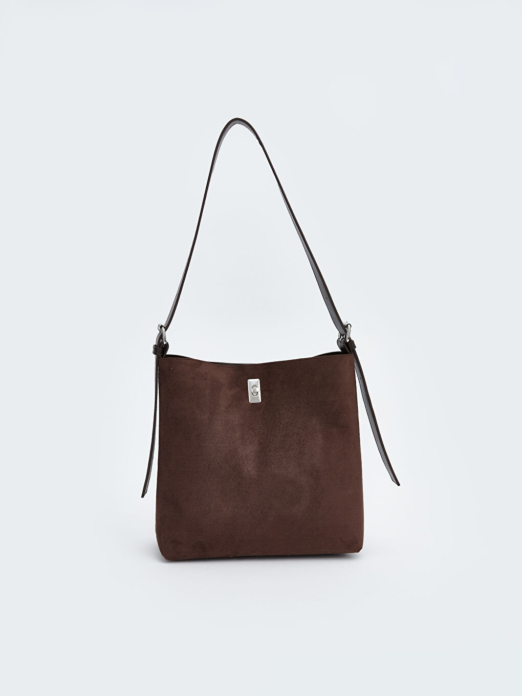 Kahverengi Süet Görünümlü Kadın Omuz Çantası