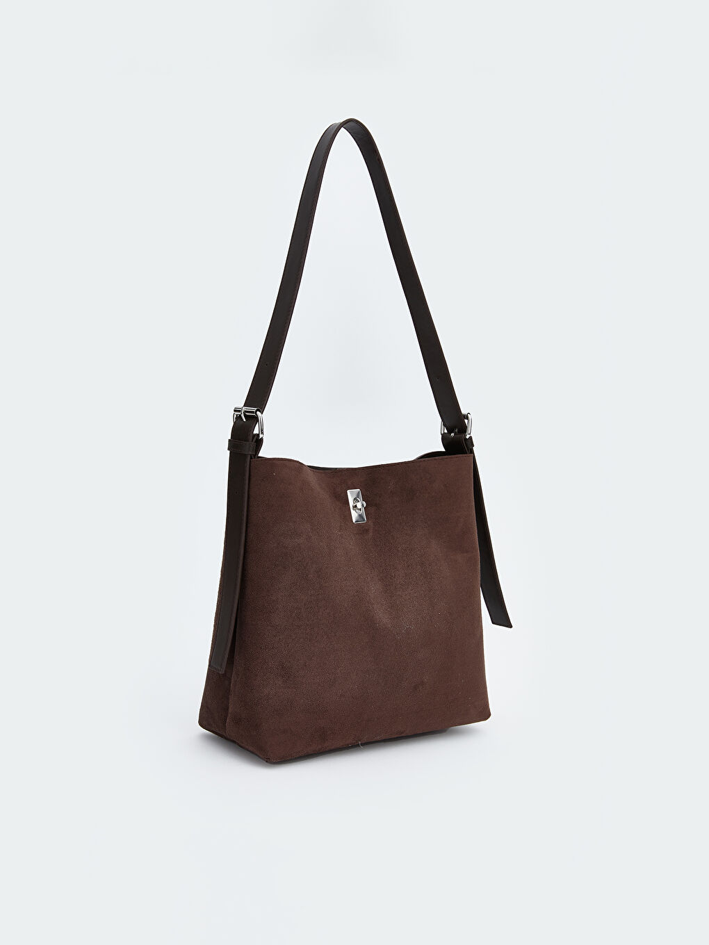 Kahverengi Süet Görünümlü Kadın Omuz Çantası-2