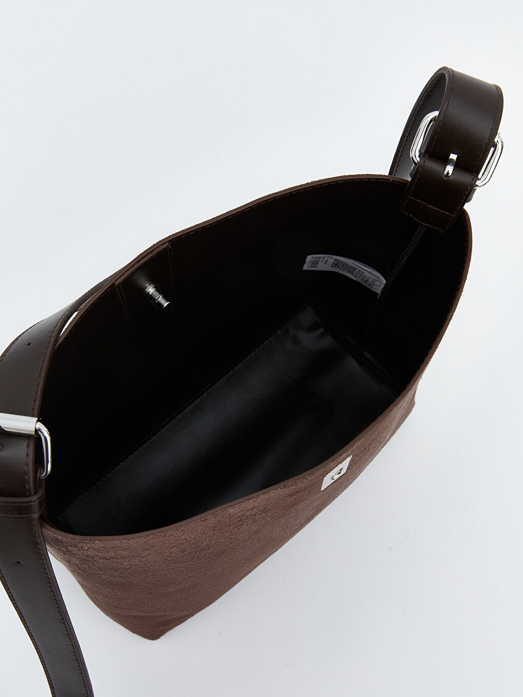 Kahverengi Süet Görünümlü Kadın Omuz Çantası-6