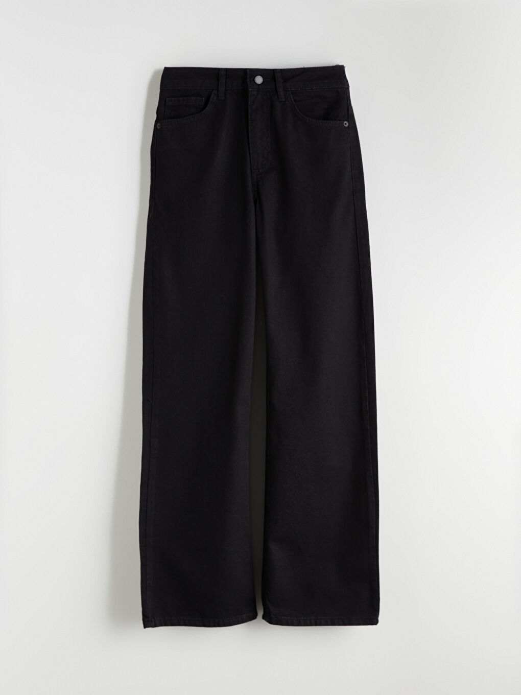 Siyah Wideleg Kadın Jean Pantolon-4