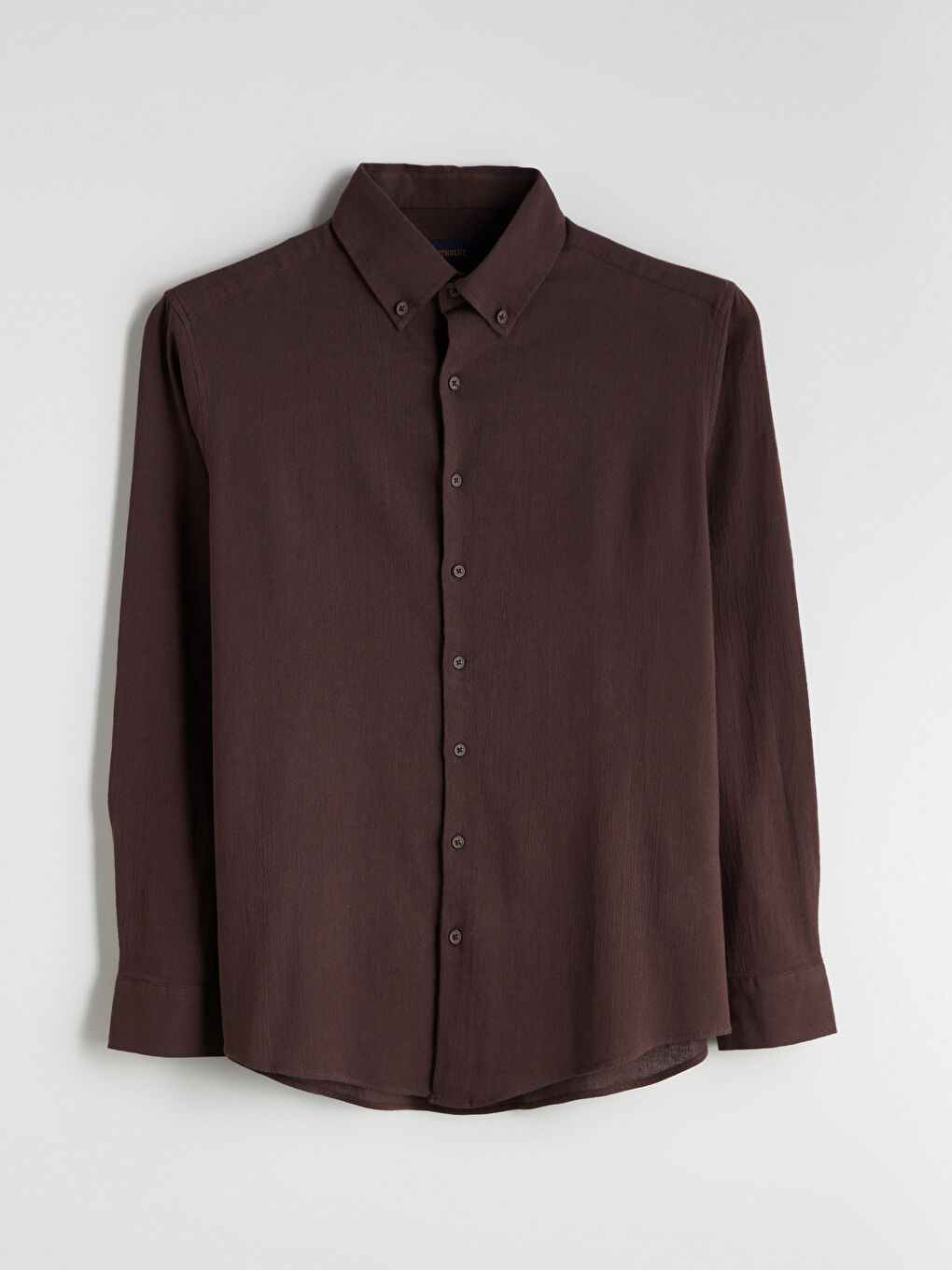 Kahverengi Regular Fit Uzun Kollu Erkek Gömlek-4