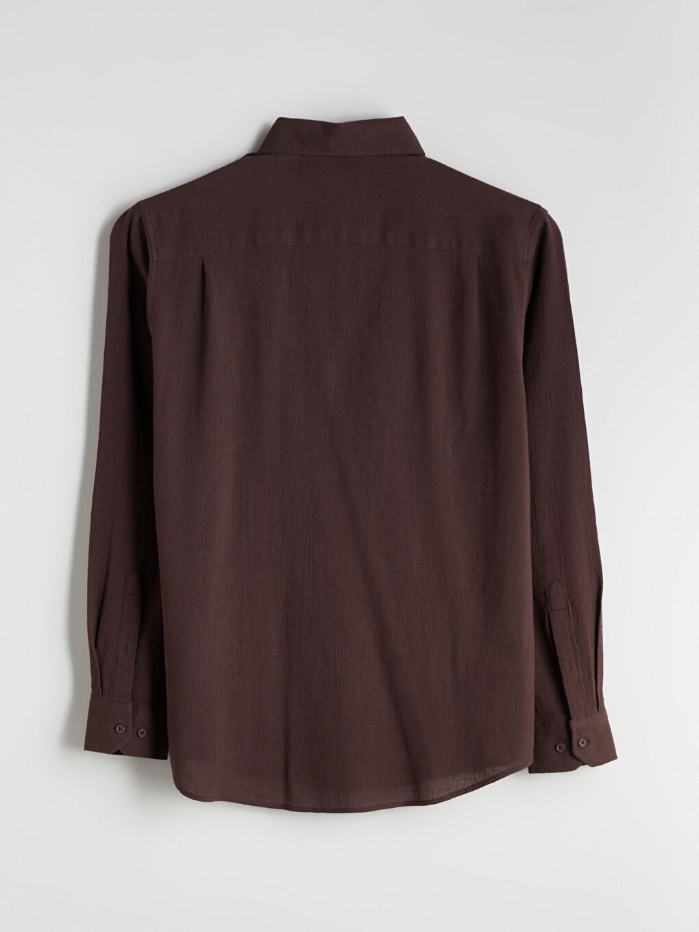 Kahverengi Regular Fit Uzun Kollu Erkek Gömlek-5