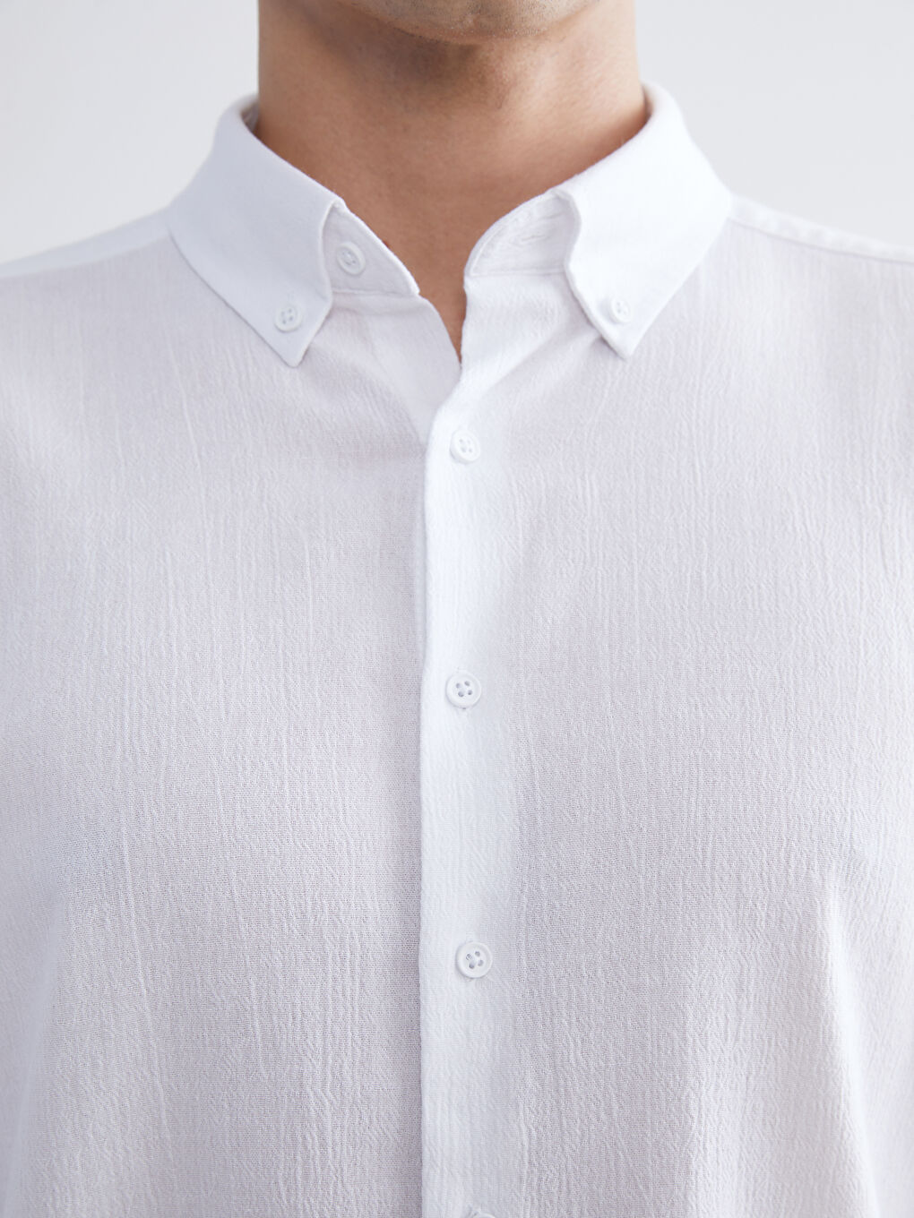 Ekru Regular Fit Uzun Kollu Erkek Gömlek-2
