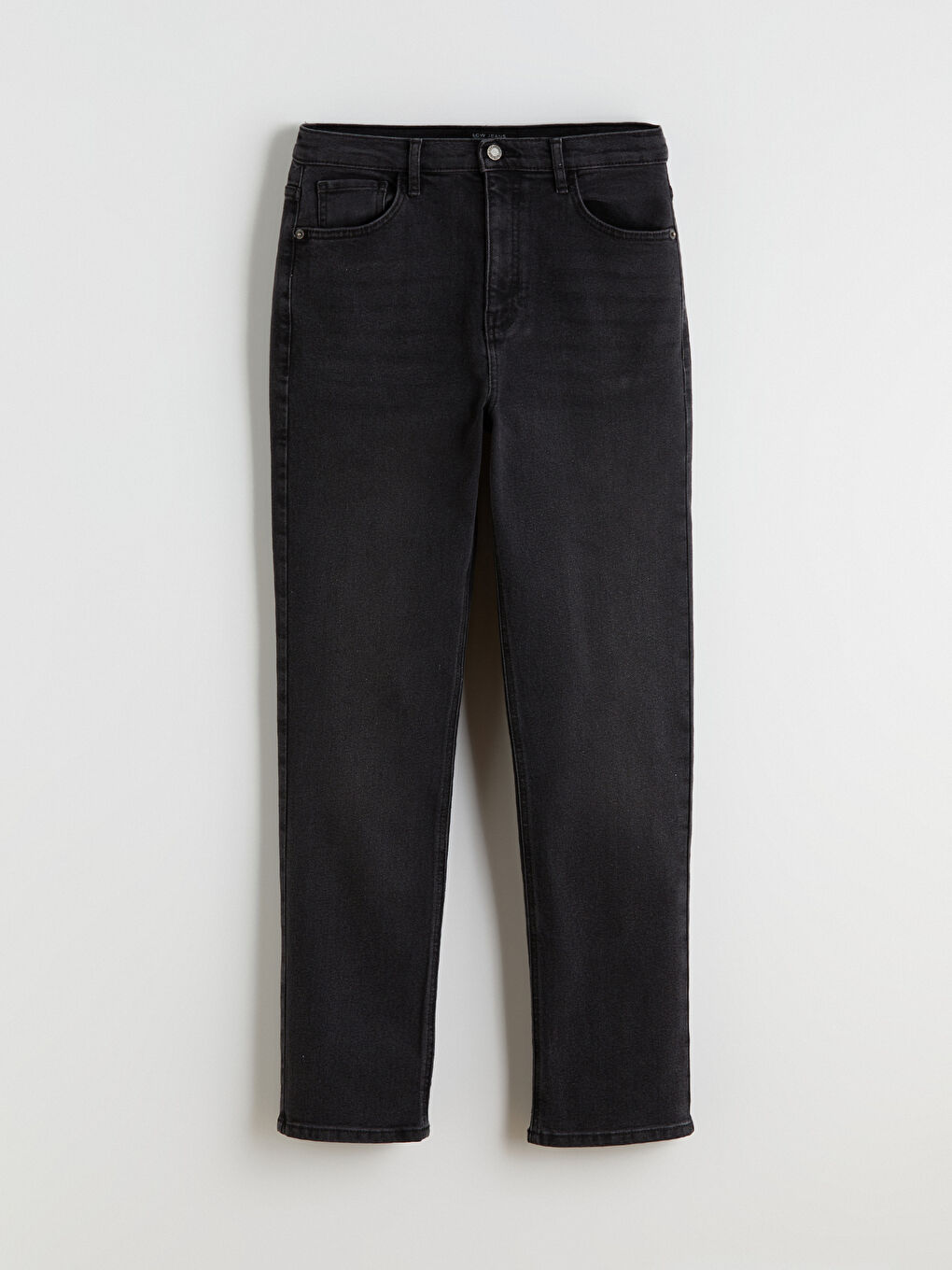 Antrasit Mom Fit Kadın Jean Pantolon-4