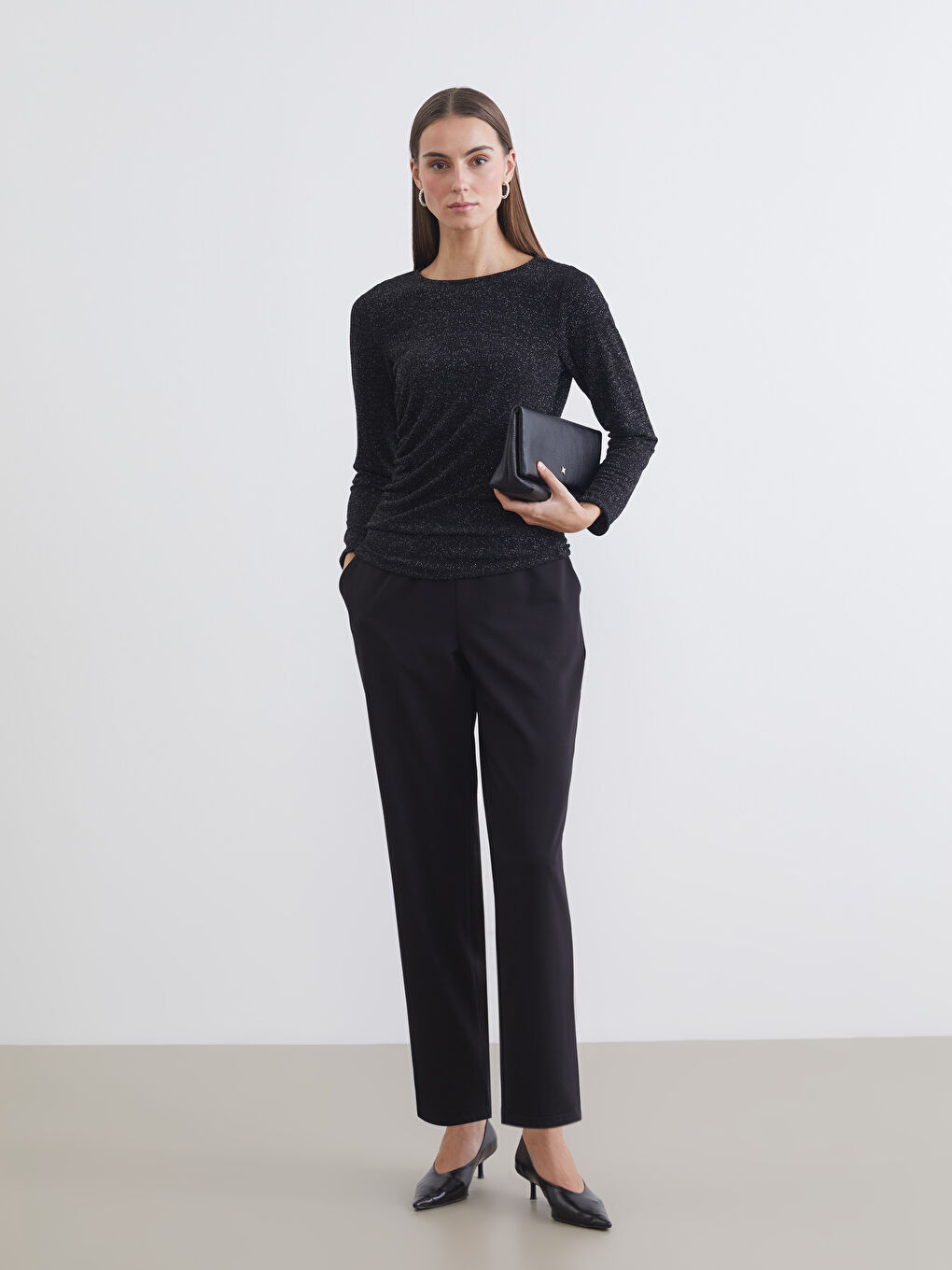 Женщины Черный Блузка-1