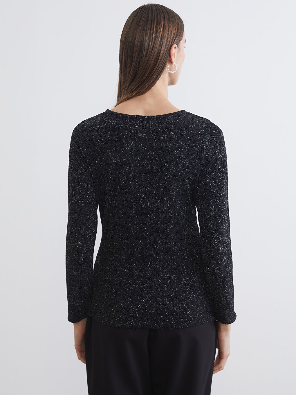 Женщины Черный Блузка-3