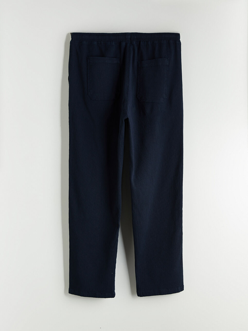 Lacivert Rahat Kalıp Armürlü Erkek Pantolon-5