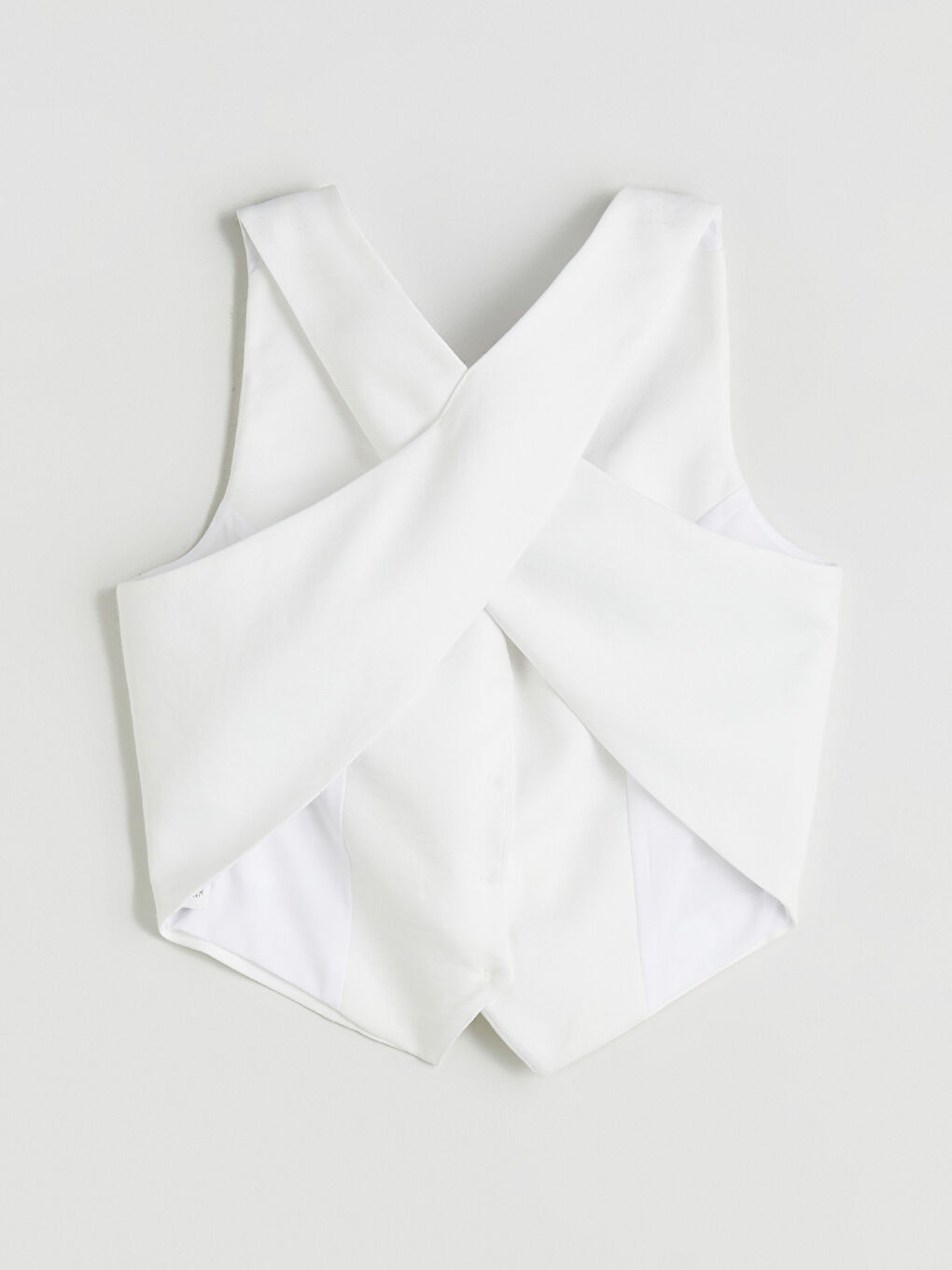 Ekru Sırt Detaylı Kadın Klasik Yelek-6