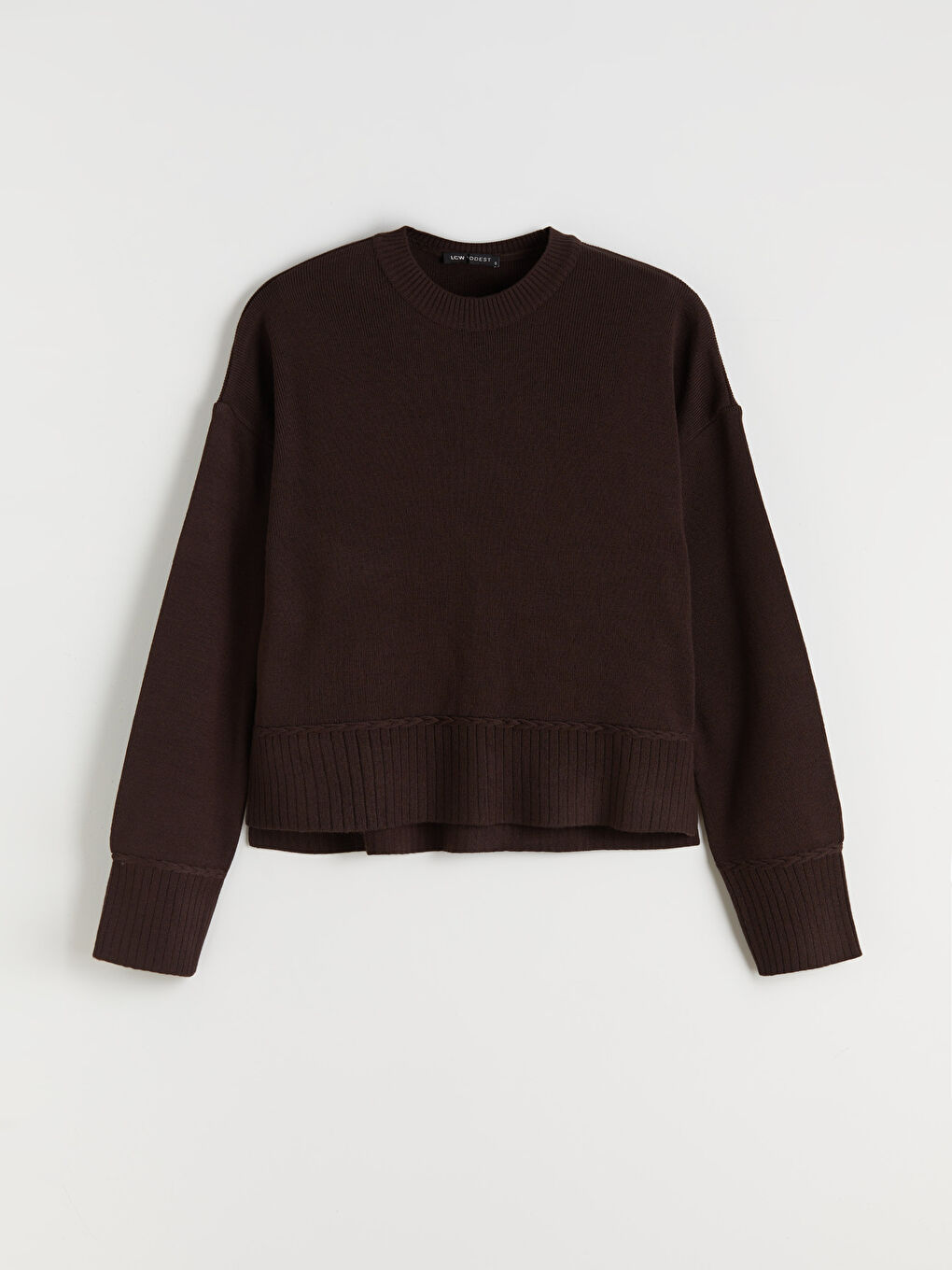 Kahverengi Bisiklet Yaka Kadın Triko Kazak-4