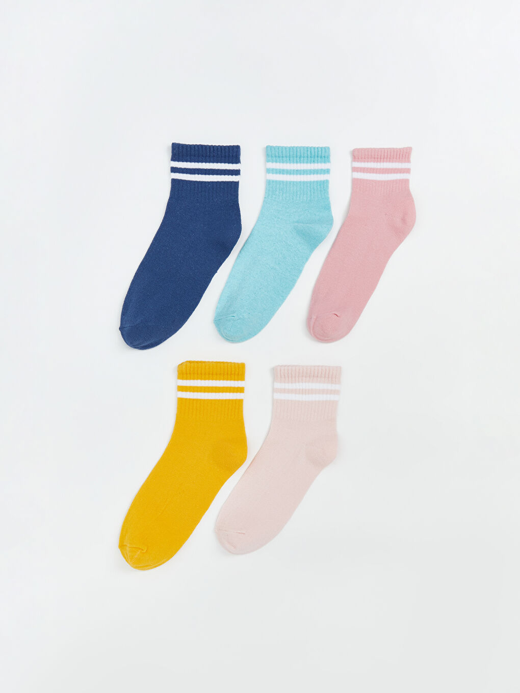 Striped Women's Ankle Socks 5 Pack