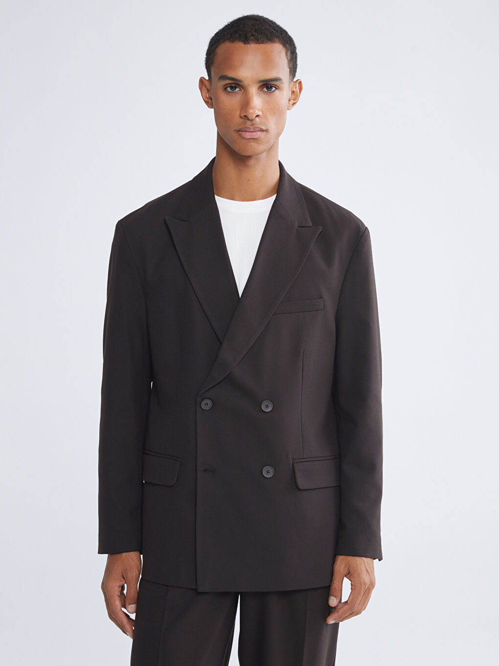 Kahverengi Standart Kalıp Erkek Blazer Ceket