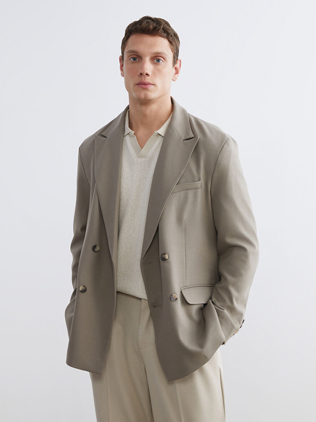 Yeşil Standart Kalıp Erkek Blazer Ceket