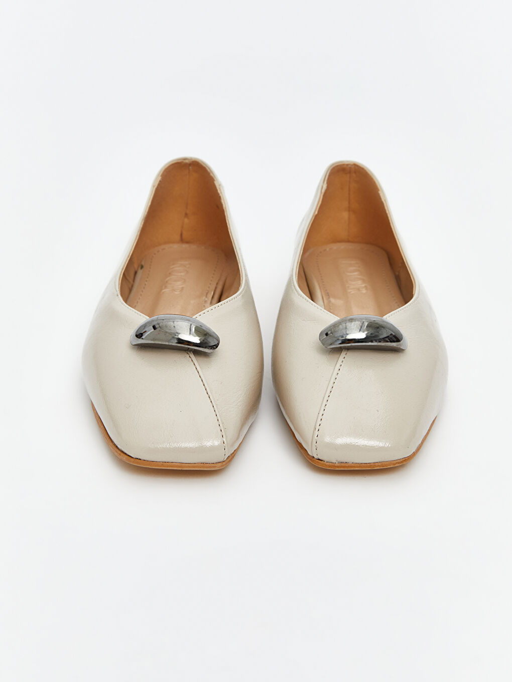 Bej Deri Görünümlü Kadın Babet-2