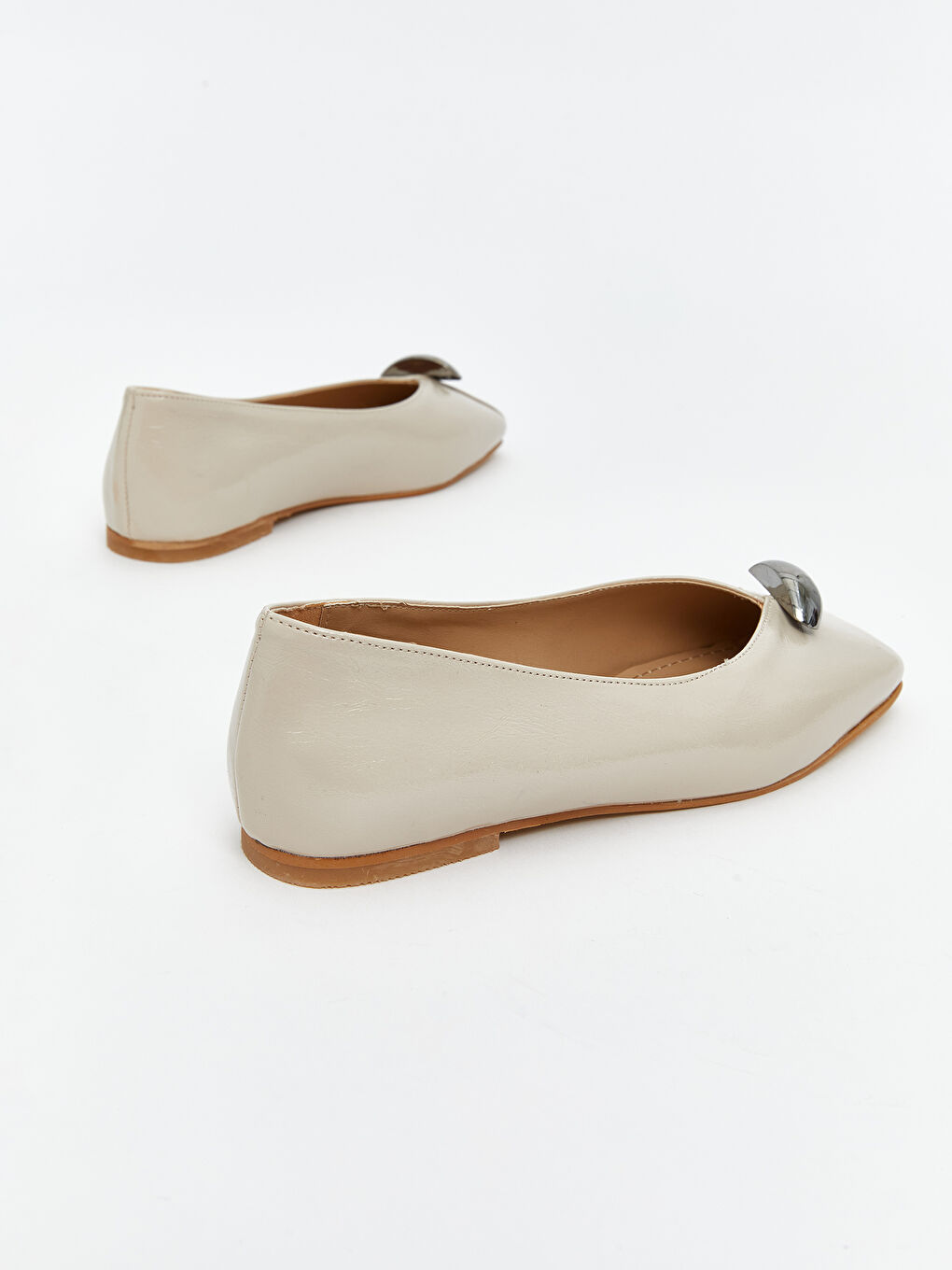 Bej Deri Görünümlü Kadın Babet-4