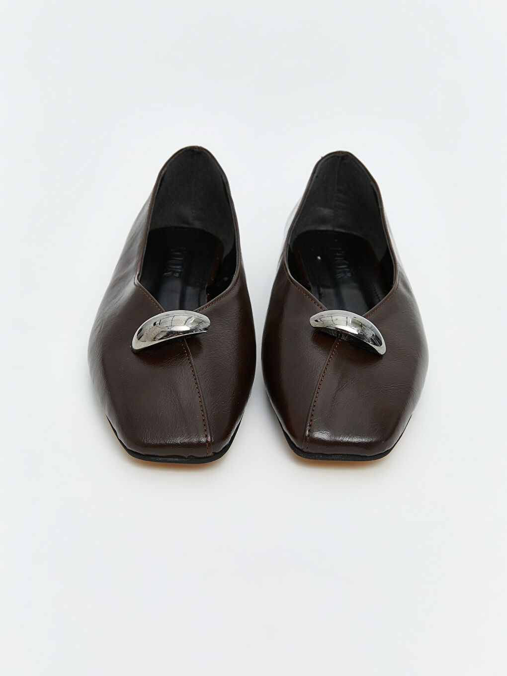 Kahverengi Deri Görünümlü Kadın Babet-2