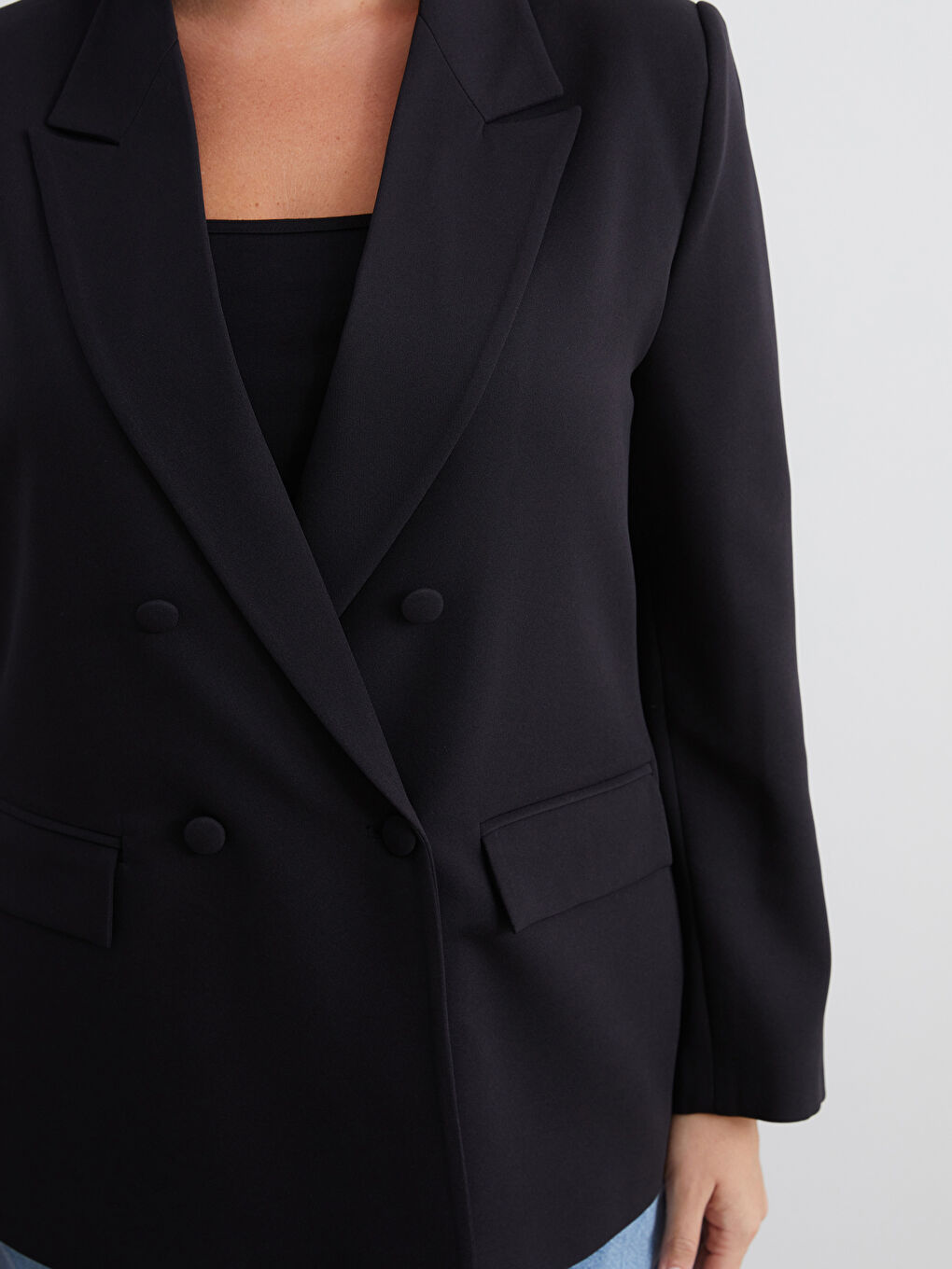 Siyah Büyük Beden Kadın Blazer Ceket-3
