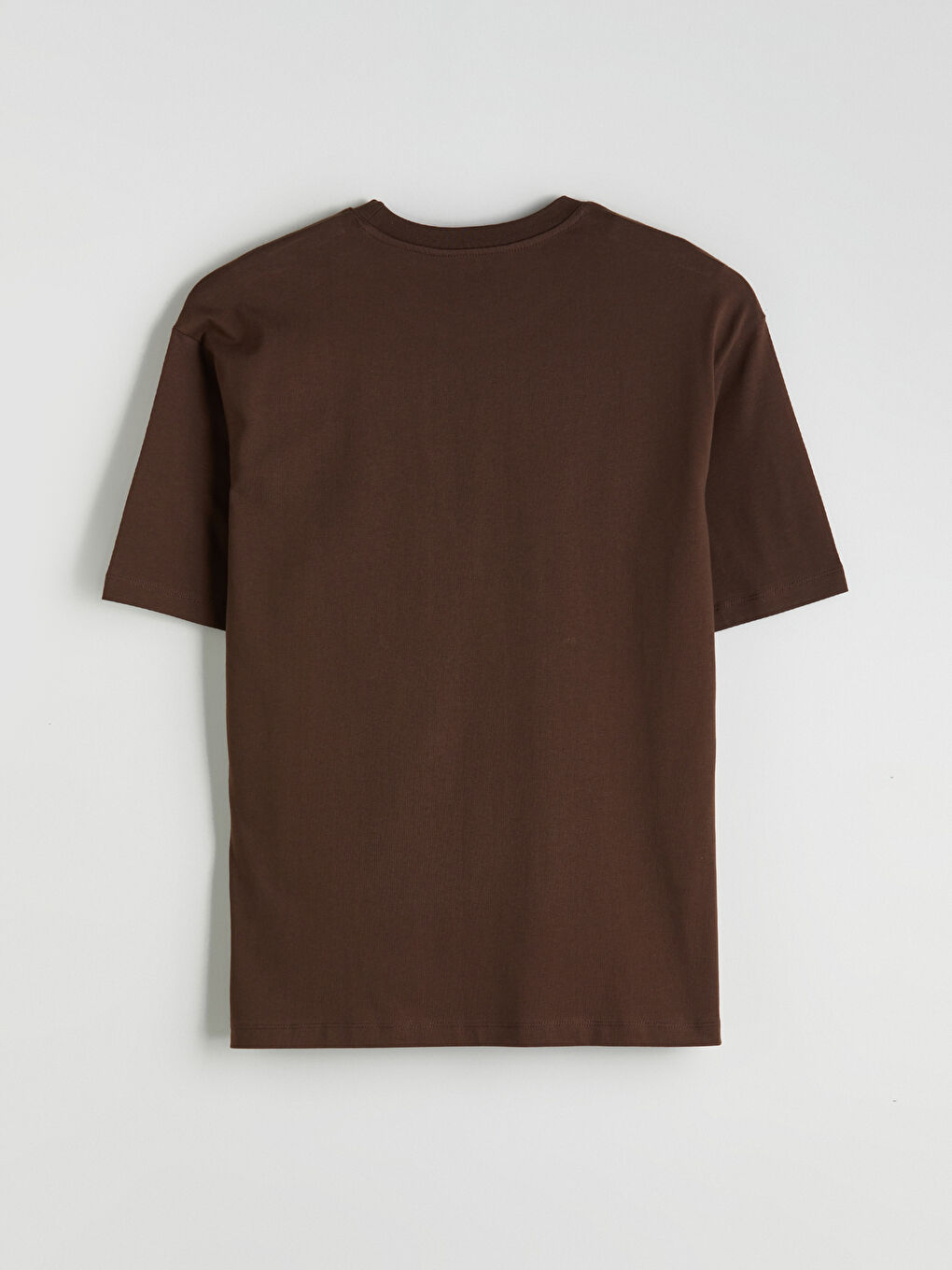 Kahverengi Bisiklet Yaka Penye Erkek Tişört-5