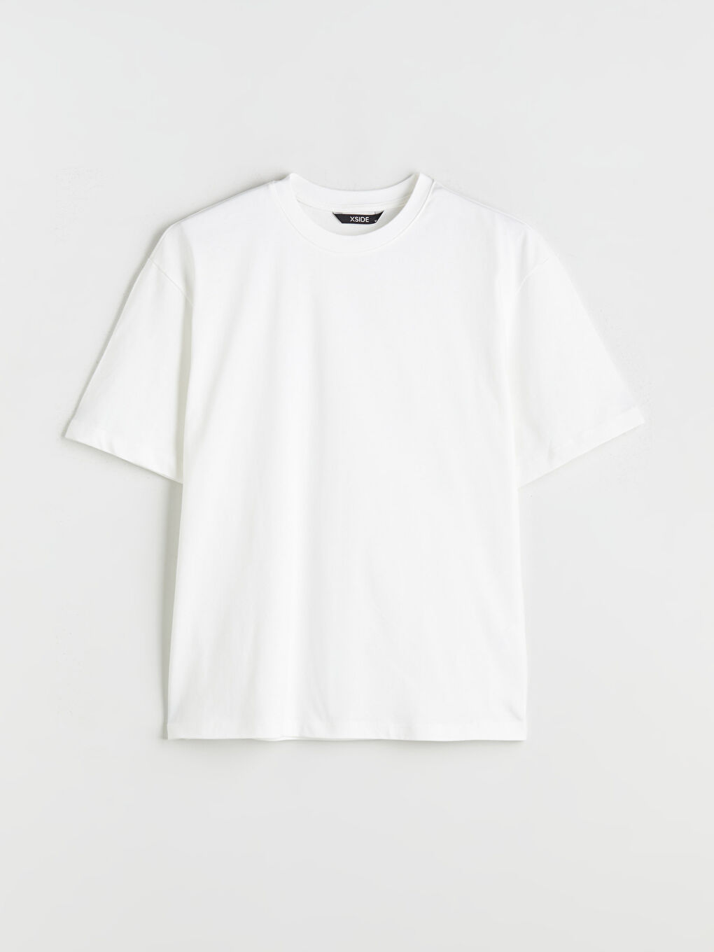 Ekru Bisiklet Yaka Penye Erkek Tişört-4