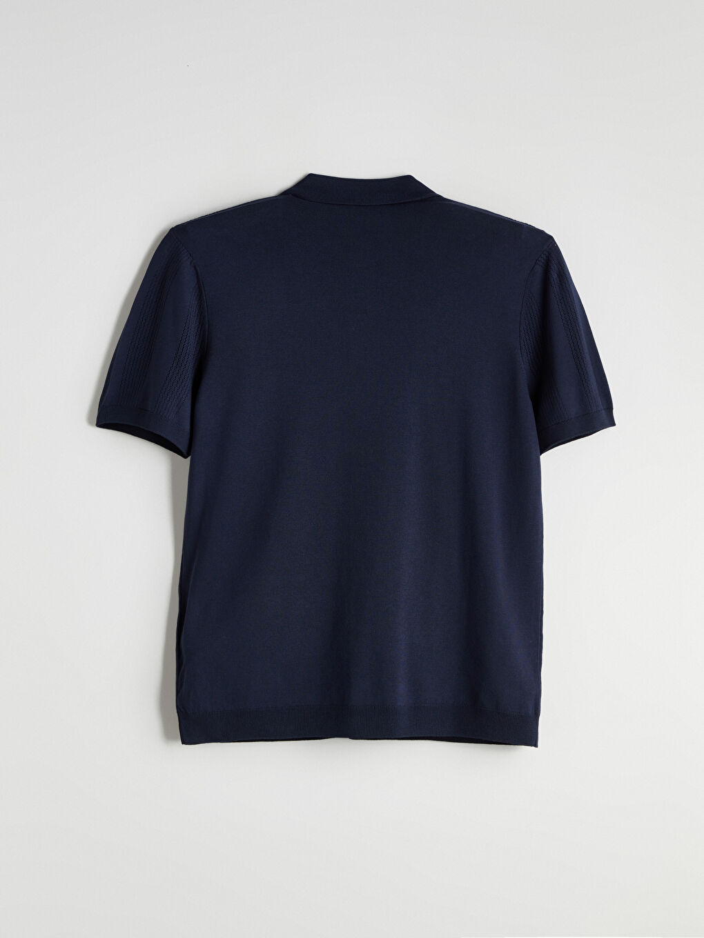 Lacivert Standart Kalıp Polo Yaka Erkek Triko Hırka-5