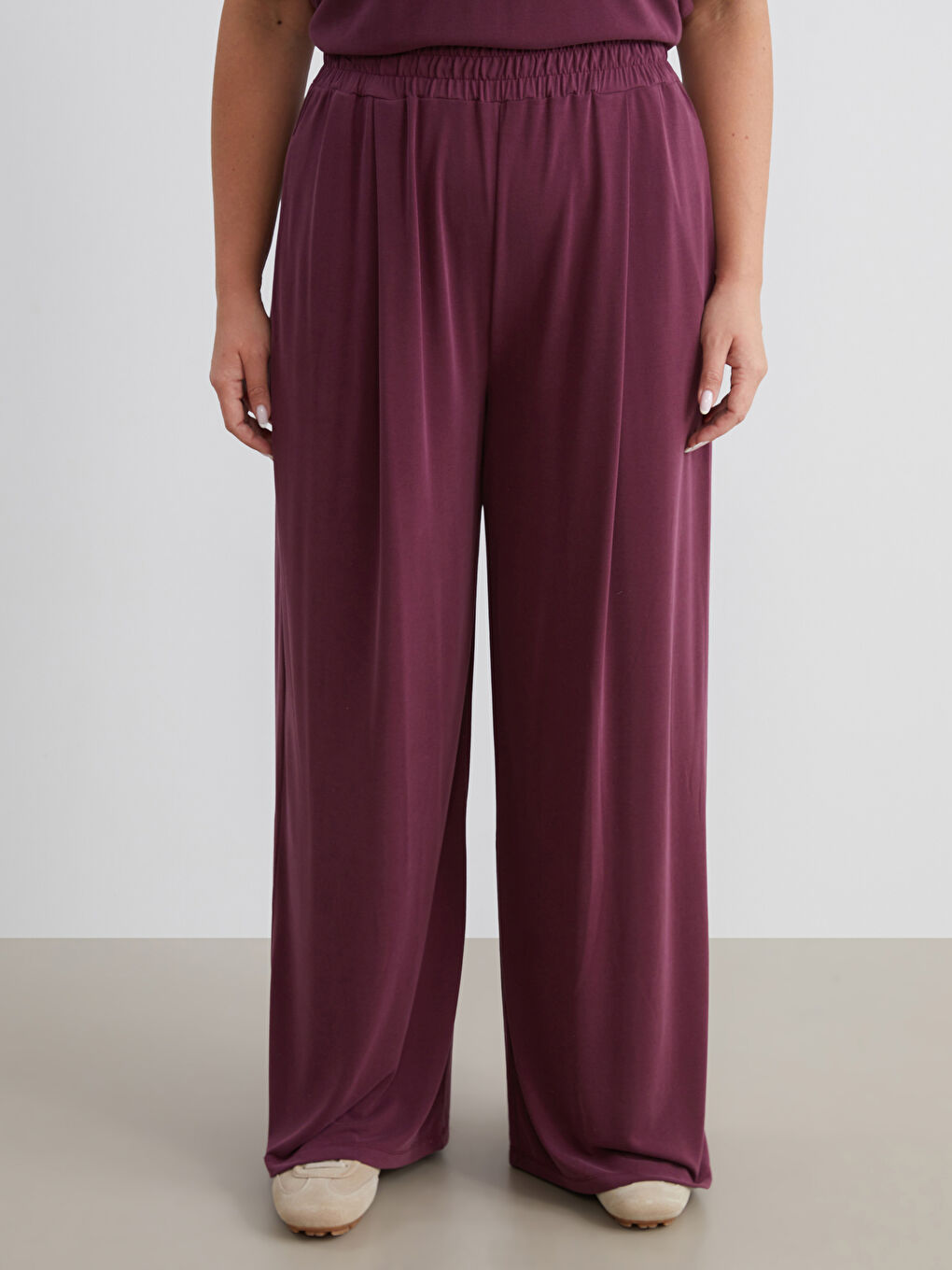 Bordo Modal Karışımlı Kadın Eşofman Altı-1