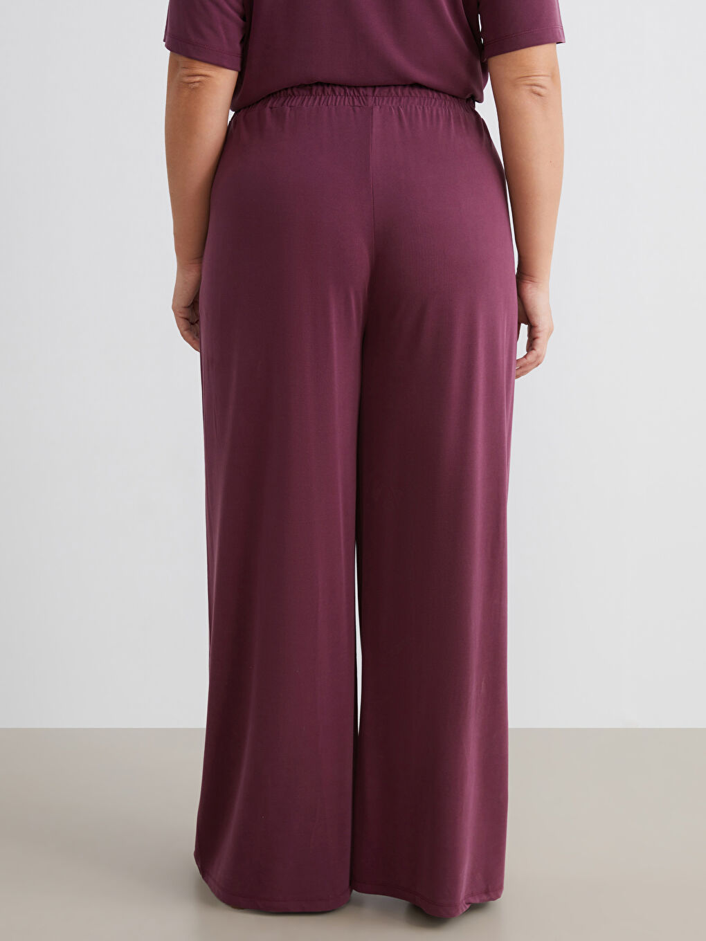 Bordo Modal Karışımlı Kadın Eşofman Altı-3