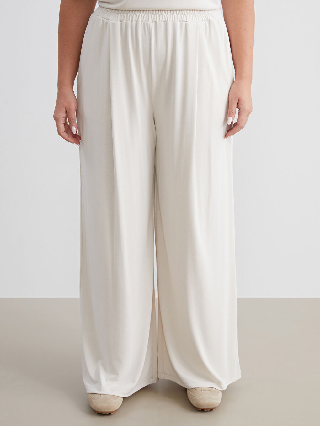 Bej Modal Karışımlı Kadın Eşofman Altı-1