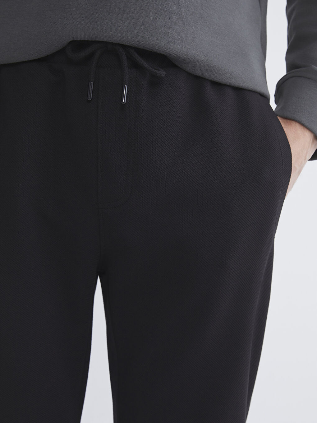 Siyah Standart Kalıp Erkek Eşofman Altı-2